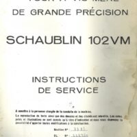 Manual de instrucciones SCHAUBLIN 102 VM | Torno paralelo
