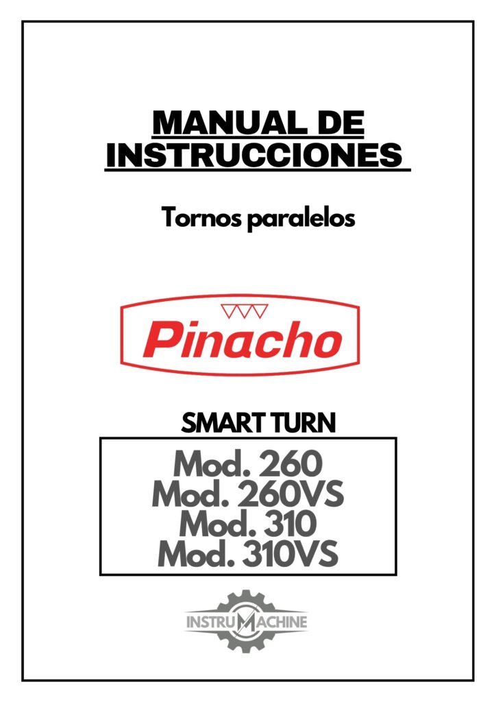 Portada Manual de instrucciones Pinacho Smart Turn 260 / 260VS / 310 / 310VS Smart Turn | Torno paralelo