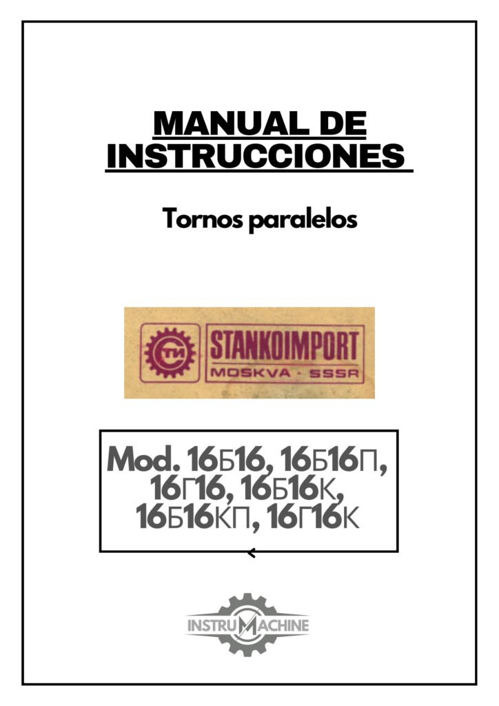 Portada Manual de instrucciones STANKOIMPORT 16B16/16B16II/16B16 | Torno paralelo
