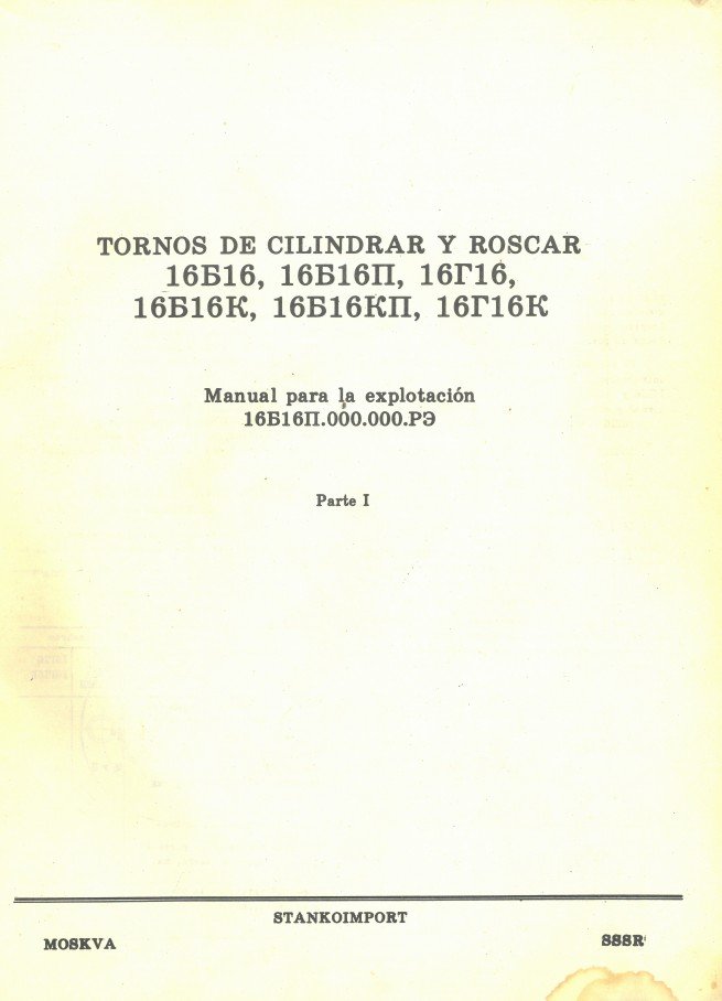 Manual de instrucciones STANKOIMPORT 16B16/16B16II/16B16 | Torno paralelo