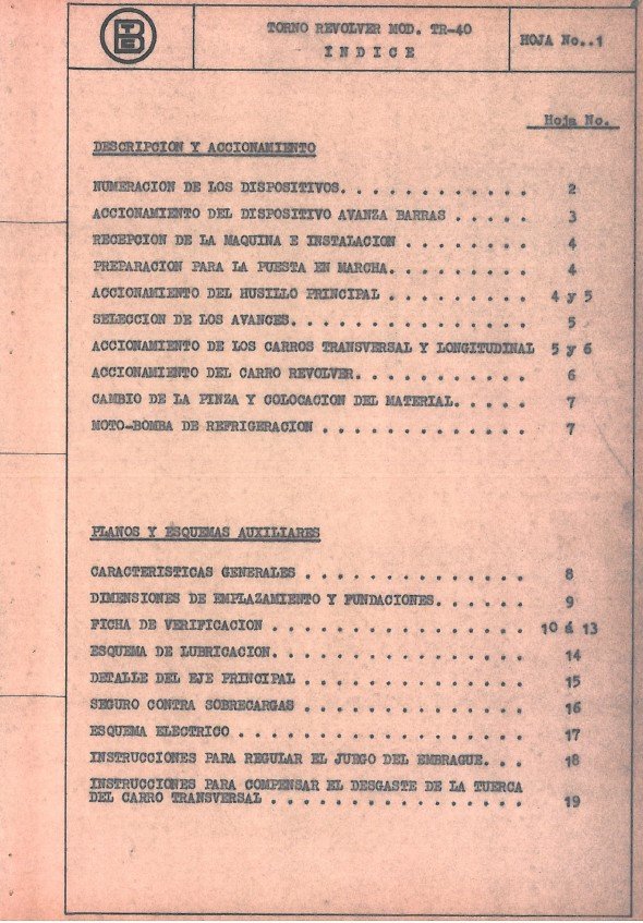 TORNO REVOLVER Caballeria TR-40-3 Manual de instrucciones CABALLERIA TR 40 | Torno revolver