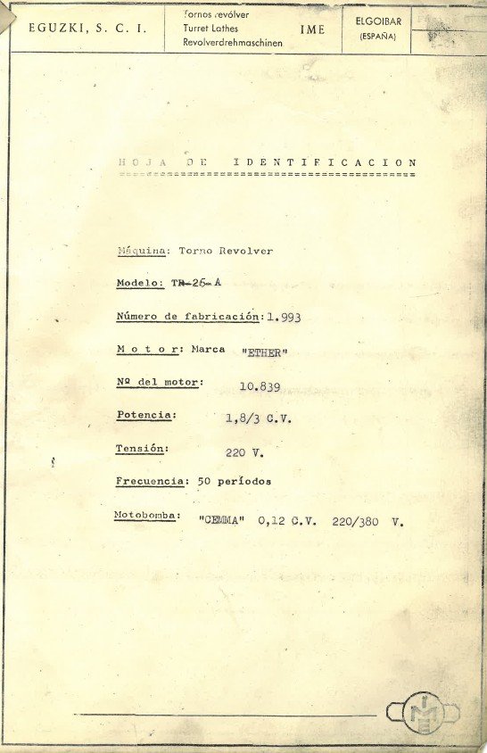 Manual de instrucciones EGUZKI TR | Torno Revolver