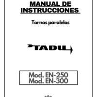Manual de instrucciones TADU EN-250 / EN-300 | Torno paralelo