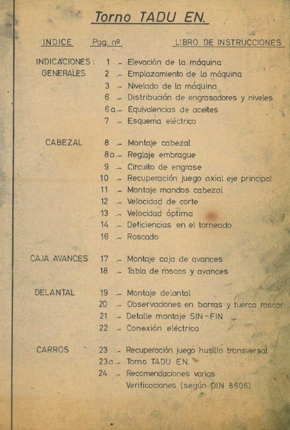 Manual de instrucciones TADU EN-250 / EN-300 | Torno paralelo