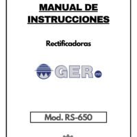 Manual de instrucciones GER RS-650 | Rectificadora