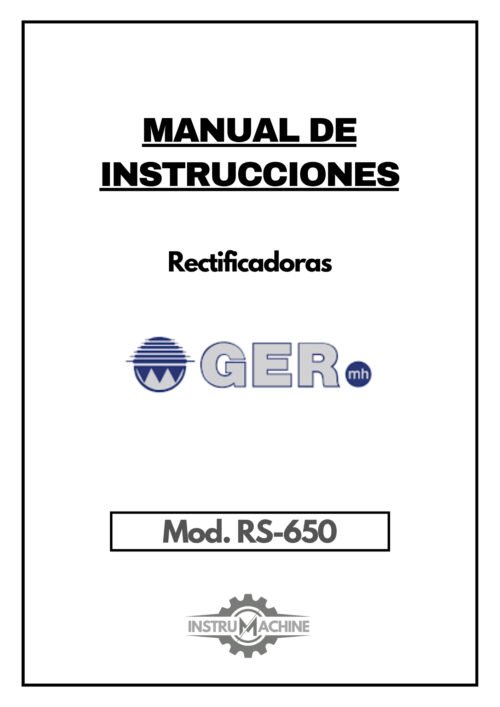 Manual de instrucciones GER RS-650 | Rectificadora