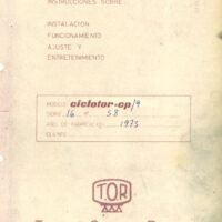 Manual de instrucciones TOR Ciclotor CP | Torno paralelo