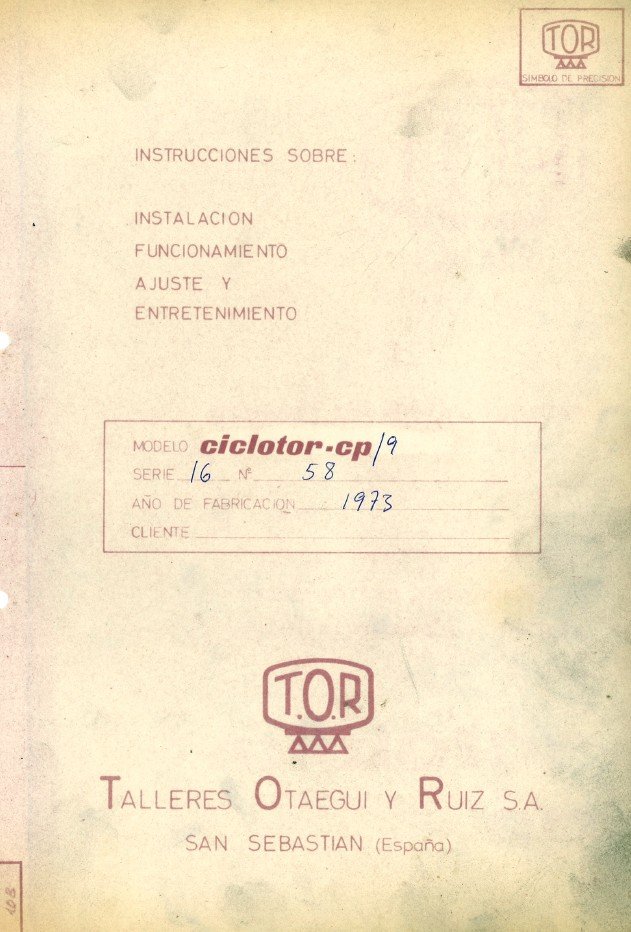 Manual de instrucciones TOR Ciclotor CP | Torno paralelo