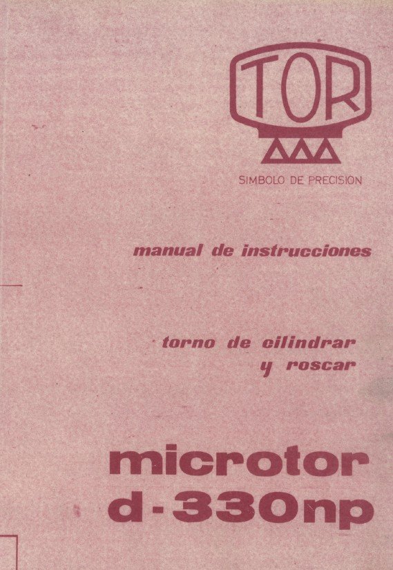 Manual de instrucciones TOR D330 | Torno paralelo