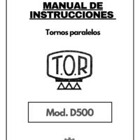Manual de instrucciones TOR D500 | Torno paralelo
