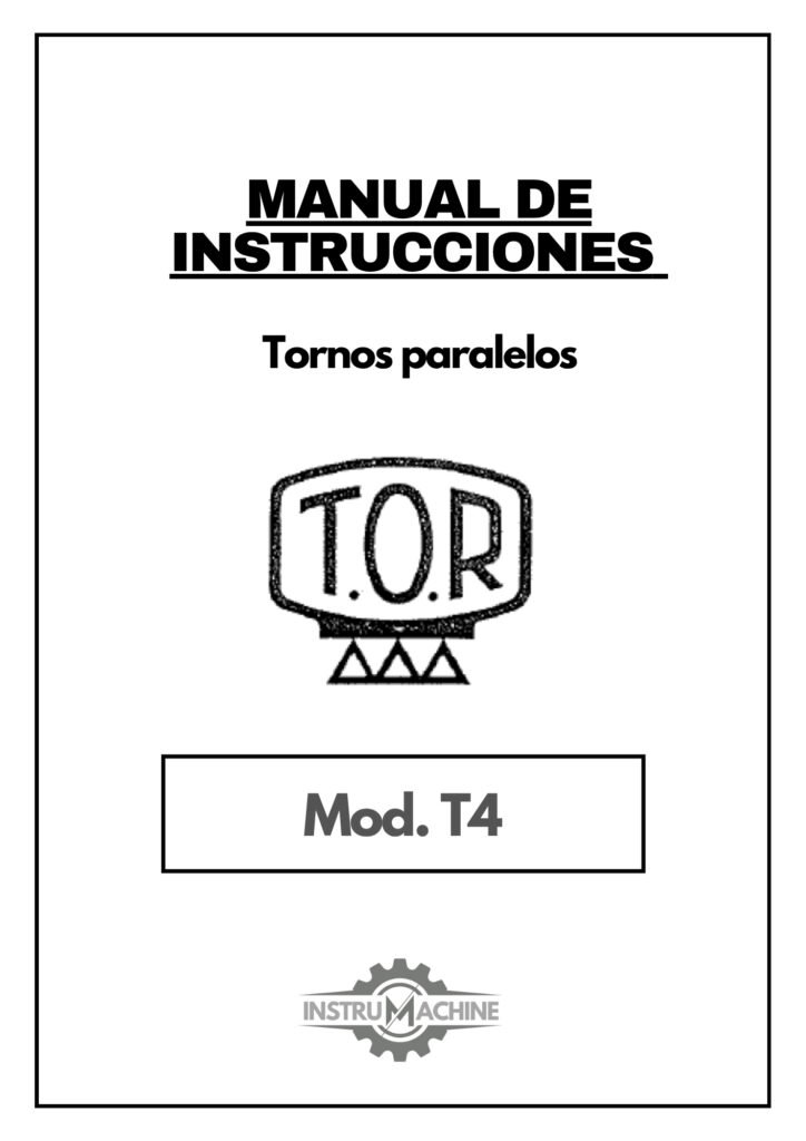 Portada Manual de instrucciones TOR Innovator T4 | Torno paralelo