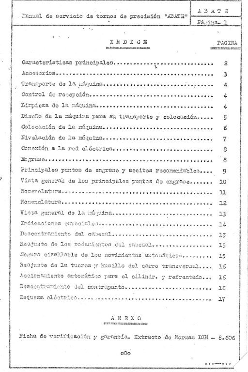 Manual Torno Abate KR 280 | Torno Paralelo