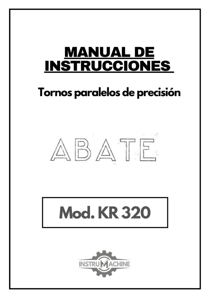 Portada Manual de instrucciones ABATE KR 320 | Torno paralelo