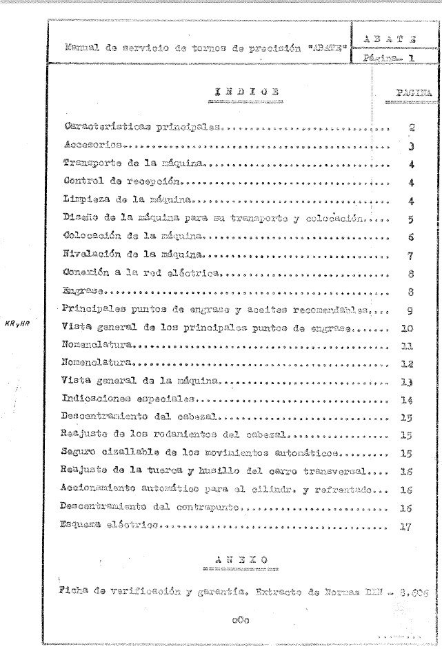 Manual de instrucciones ABATE KR 320 | Torno paralelo