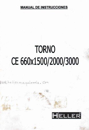 Torno CE 660 x 3000 Marcove-2 Manual de instrucciones HELLER C 660 | Torno paralelo