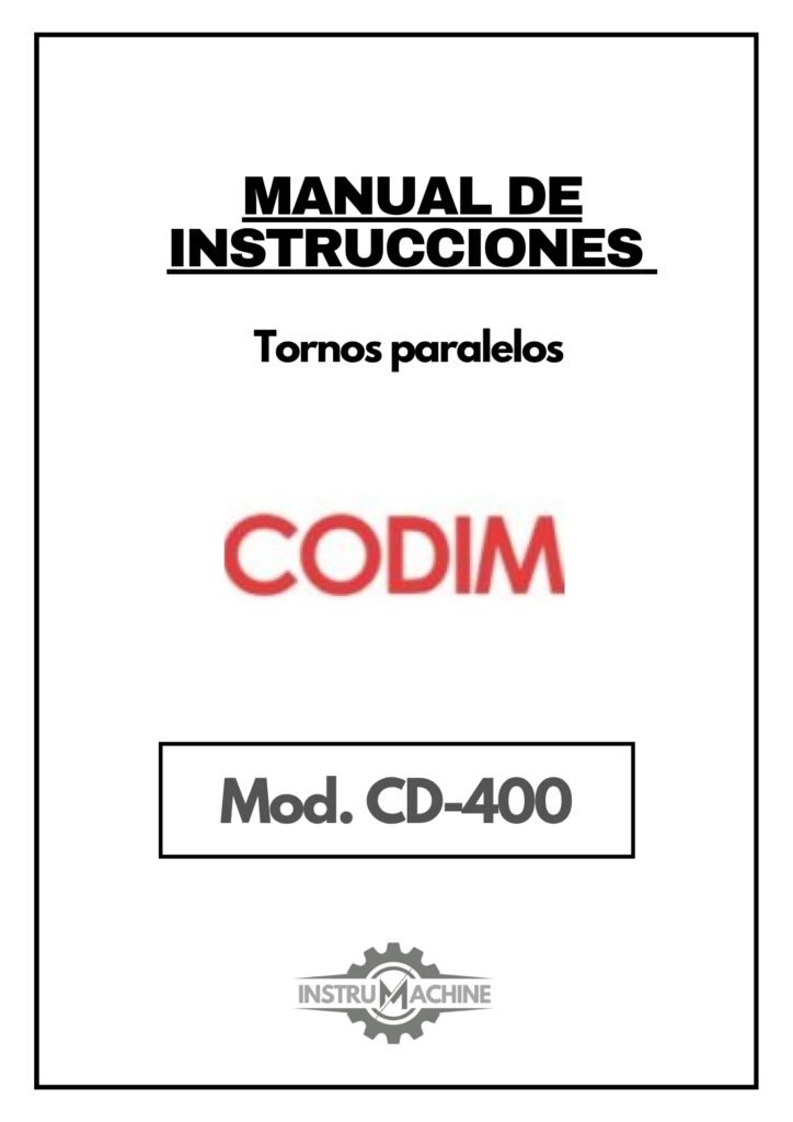 Portada Manual de instrucciones CODIM CD-400 | Torno paralelo