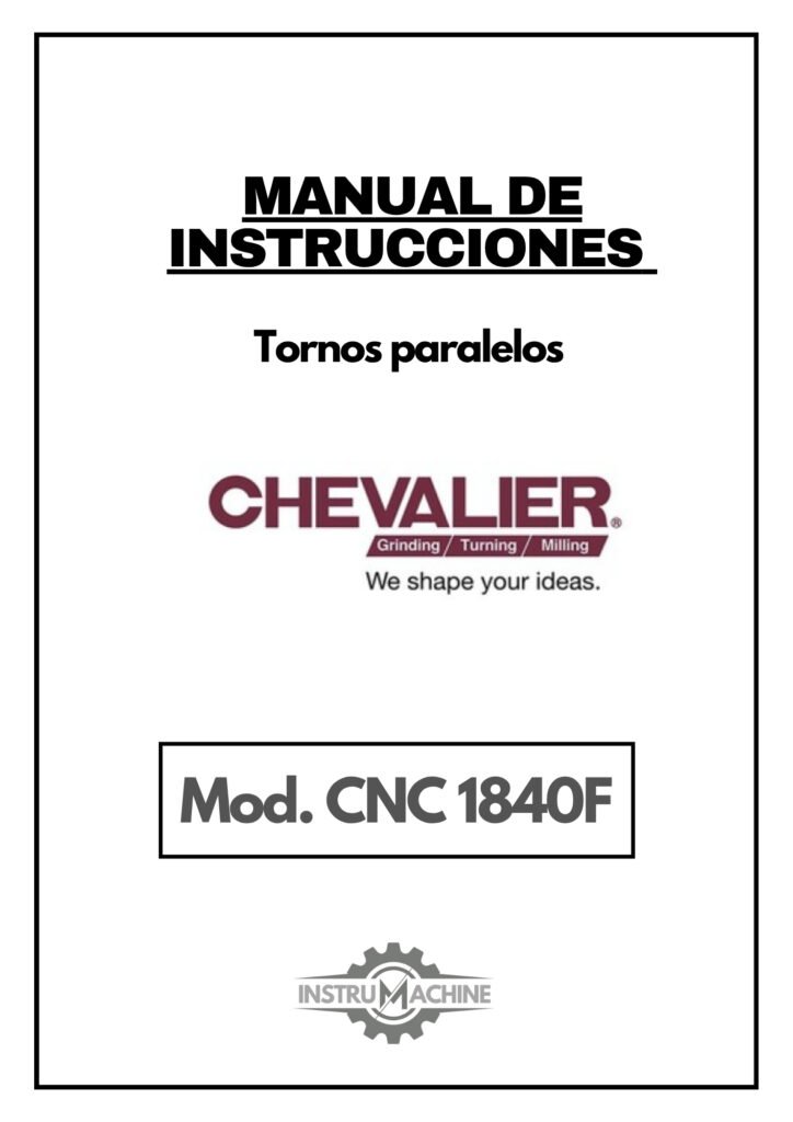 Portada Manual de instrucciones CHAVELIER CNC 1840F | Torno paralelo