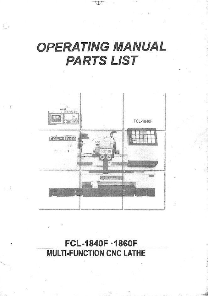 Manual de instrucciones CHAVELIER CNC 1840F | Torno paralelo