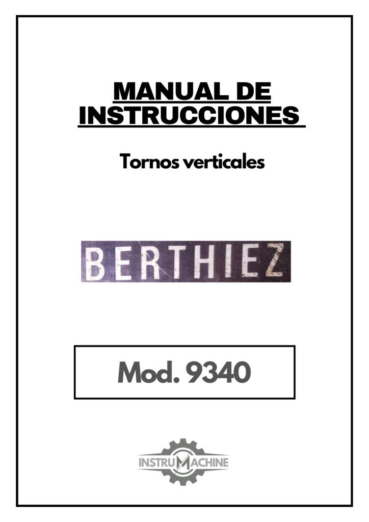 Portada Manual de instrucciones BERTHIEZ 9340 | Torno vertical