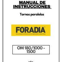 Tornos Foradia-1 Manual de instrucciones FORADIA OM 180/1000 - 1500 | Torno paralelo
