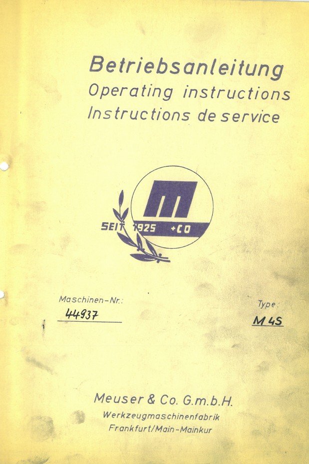 Tornos Meuser-3 Manual de instrucciones MEUSER MASCHINEN B45 | Torno paralelo