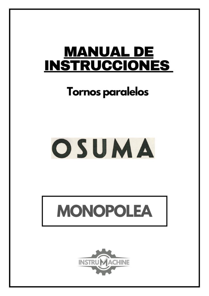 Portada Manual de instrucciones OSUMA Paralelo | Torno paralelo