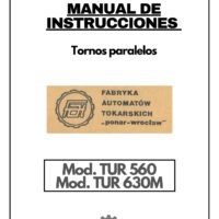 Manual de instrucciones PONAR TUR TUR 560 / TUR 630M | Torno paralelo