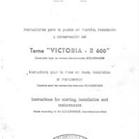 Manual de instrucciones VICTORIA R600 | Torno paralelo