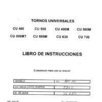 ZMM mod. C400M-2 Manual de instrucciones ZMM BULGARIA CU400/CU500/CU400M/CU500M/CU500MT/CU580M/CU630/CU730 | Torno paralelo
