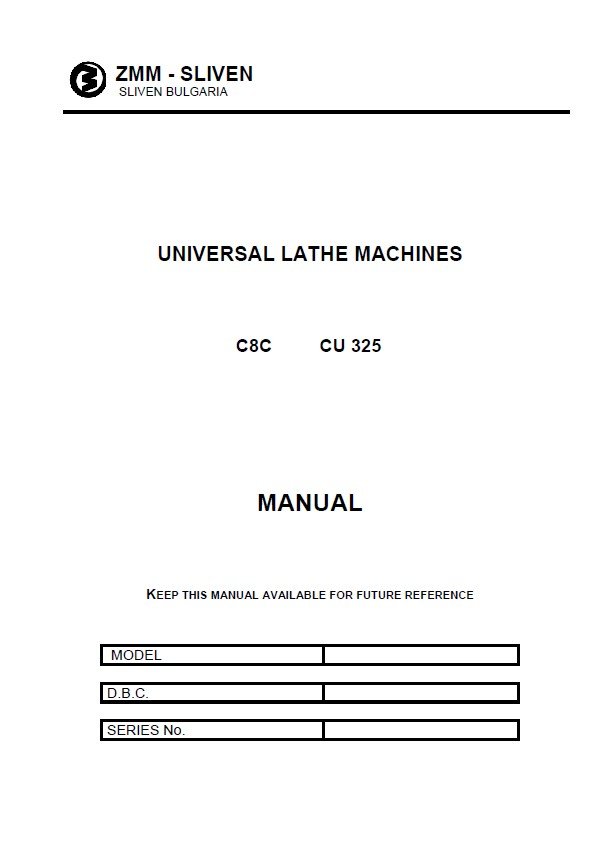 ZMM mod. C8C-2 Manual de instrucciones ZMM BULGARIA C8C | Torno paralelo