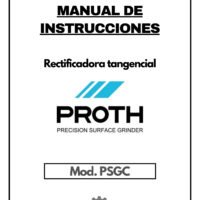 Manual de instrucciones PROTH PSGC | Rectificadora tangencial