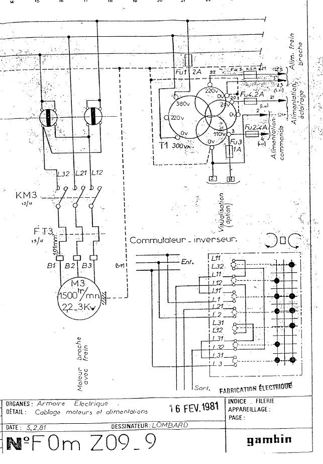 Esquema eléctrico Fresadora GAMBIN 10N