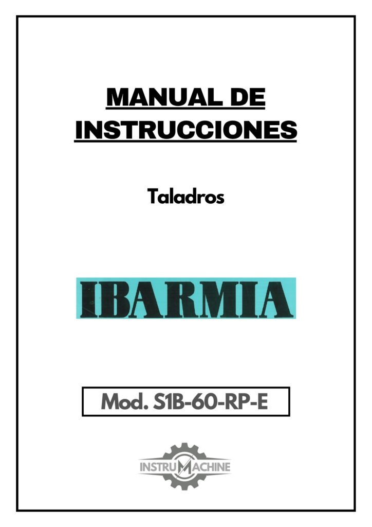 Portada Manual Taladro IBARMIA S1B-60-RP-E