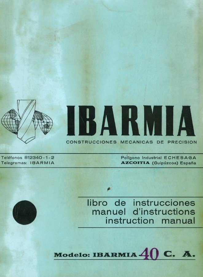 40 CA-2 Manual Taladro IBARMIA 40 CA