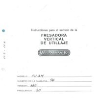 Manual de instrucciones Fresadora ANAYAK FV-3 M