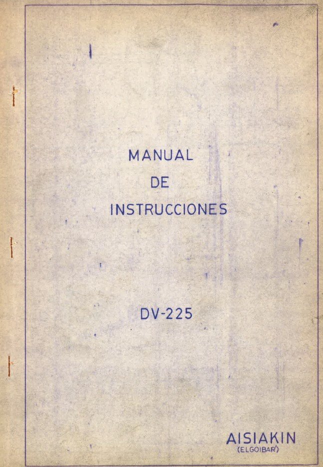 Manual de instrucciones Fresadora AISIAKIN DV-225