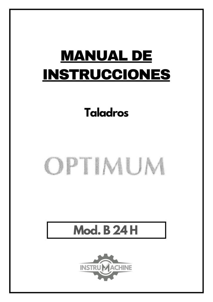Portada Manual Taladro OPTIMUM B 24 H