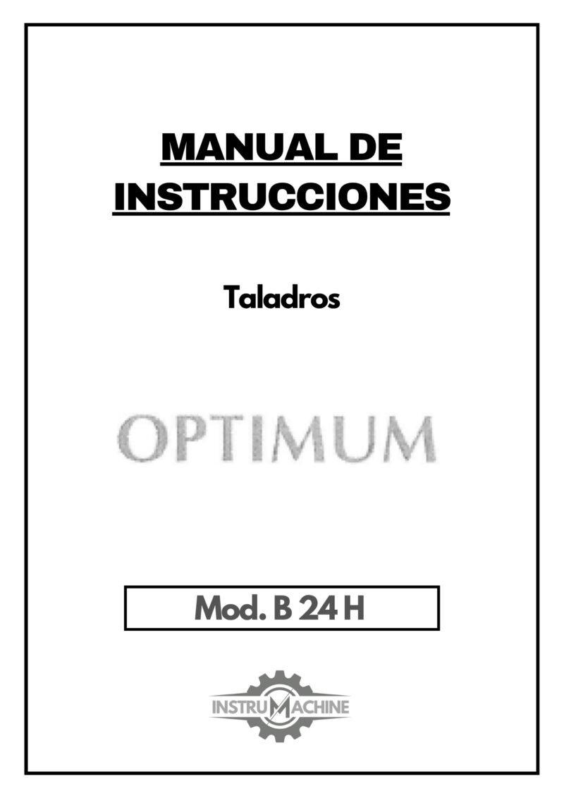 Manual Taladro OPTIMUM B 24 H