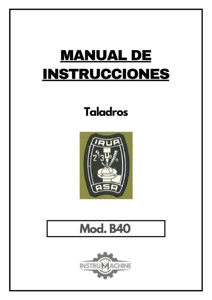 Portada Manual Taladro IRUA ASA B40