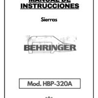 Behringer mod. HBP 32017-1 Manual Sierra BEHRINGER HBP-320 A