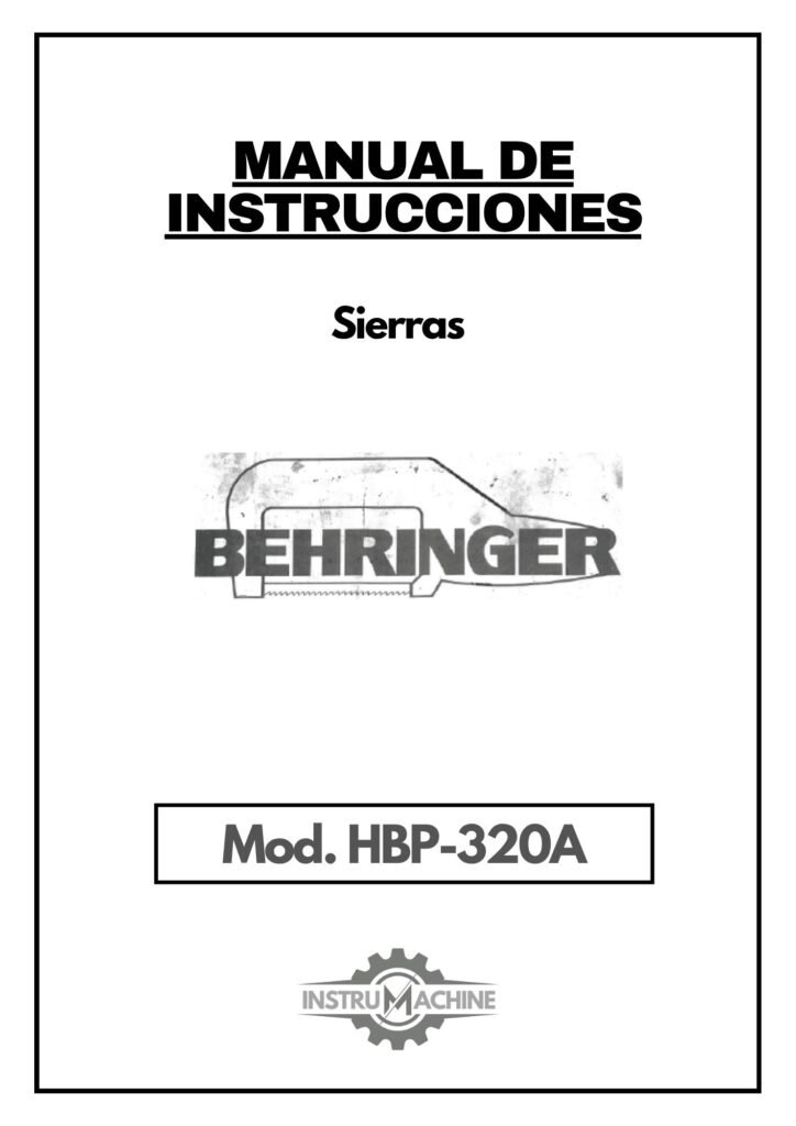 Portada Manual Sierra BEHRINGER HBP-320 A