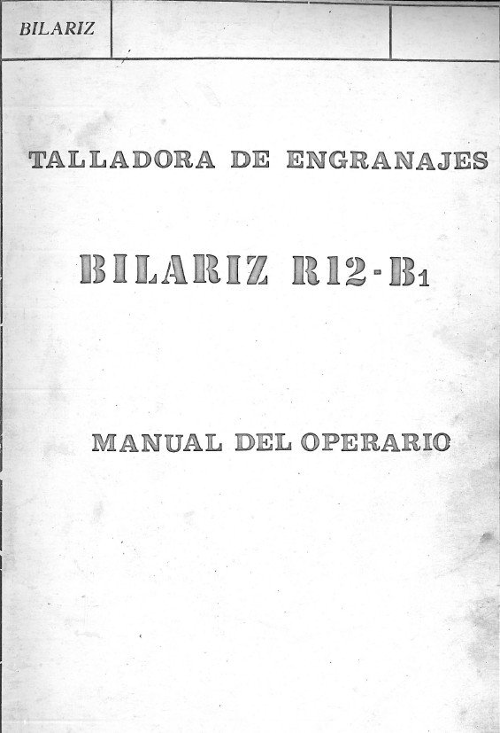Manual Talladora BILARIZ R 12 B