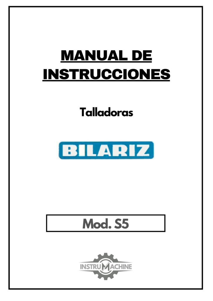 Portada Manual Talladora BILARIZ S5