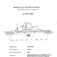 Manual de instrucciones GER C-600 CNC | Rectificadora