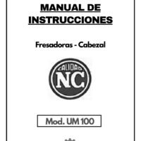 CABEZAL UNIVERSAL NICOLAS CORREA-1 Manual de instrucciones Fresadora NICOLAS CORREA Cabezal Huron para mod UE