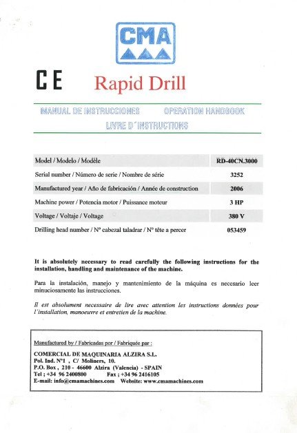 CMA Rapid drill-2 Manual Taladro CMA Rapid Drill
