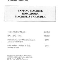 CMA mod. RNR-20-2 Manual de instrucciones CMA RNR-20 | Roscadora