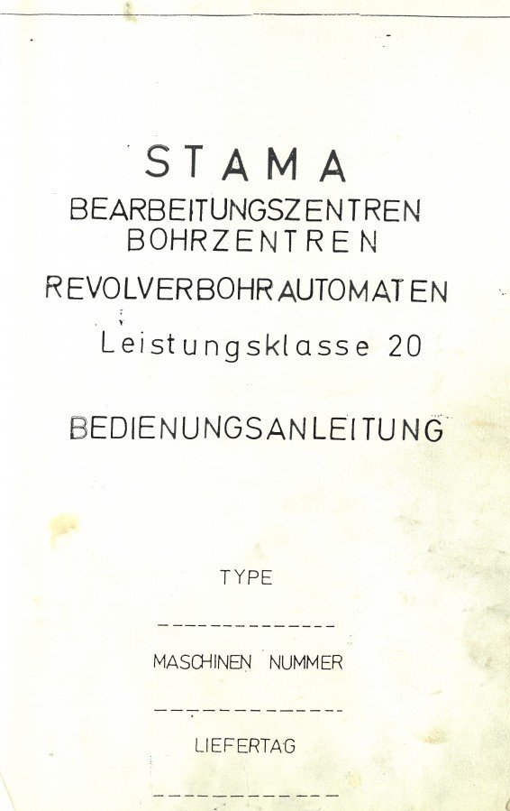 Manual de instrucciones Centro de Mecanizado STAMA-FANUC MC 110