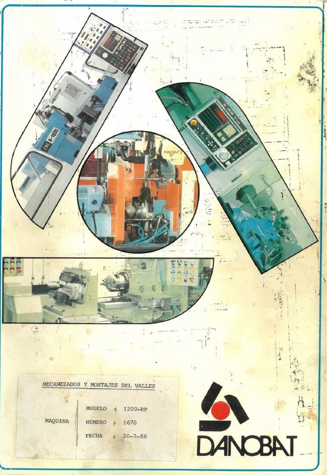 DANOBAT mod. 1200 RP-2 Manual de instrucciones DANOBAT RP 1200 | Rectificadoras