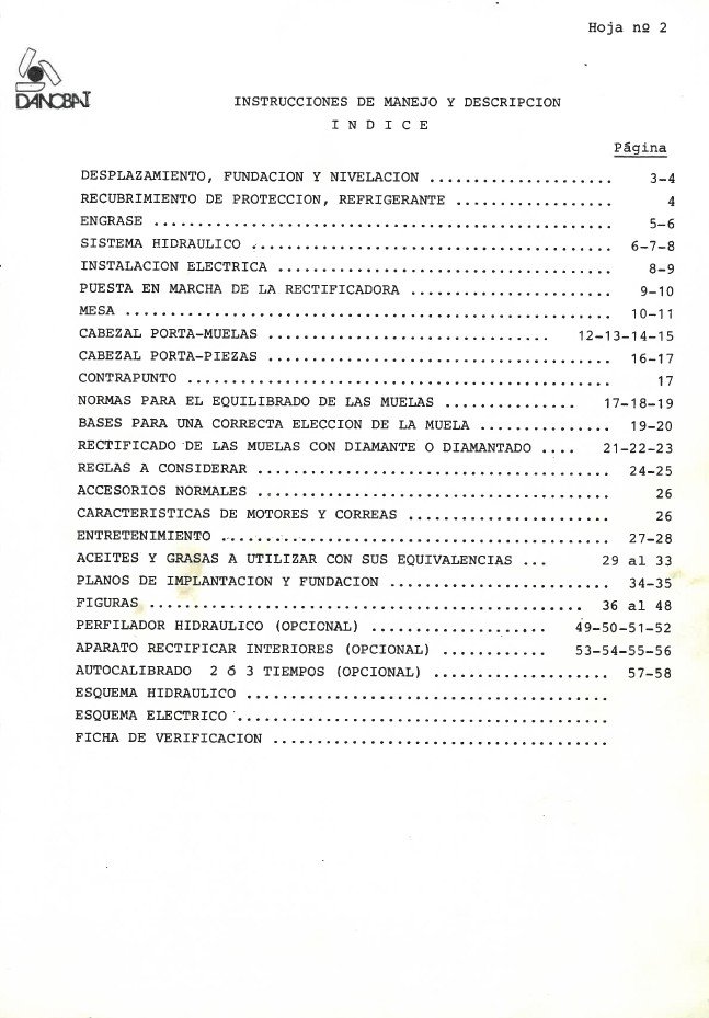 DANOBAT mod. 1200 RP-3 Manual de instrucciones DANOBAT RP 1200 | Rectificadoras
